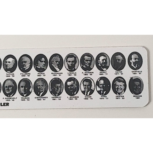 Vintage Collector's Presidential Ruler With 6 U.S. Flags Lady's VFW Crest Pledge - Picture 3 of 7